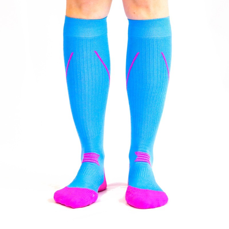 Ciorapi Timberstar cu Compresie pentru Sport, Unisex, Bubble Gum Pink & Blue
