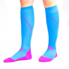 Ciorapi Timberstar cu Compresie pentru Sport, Unisex, Bubble Gum Pink & Blue