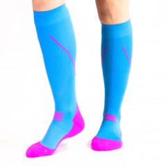 Ciorapi Timberstar cu Compresie pentru Sport, Unisex, Bubble Gum Pink & Blue