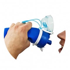 Sticla pliabila de 1L riva PURA Outdoor albastra cu filtru inlocuibil