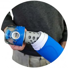 Sticla pliabila de 1L riva PURA Outdoor albastra cu filtru inlocuibil