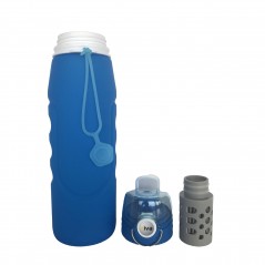 Sticla pliabila de 1L riva PURA Outdoor albastra cu filtru inlocuibil
