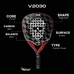 Paletă/Rachetă Padel V2030 Black Red 15K