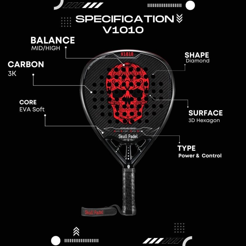 Rachetă Padel V1010 Red 3K | Timberstar Sport