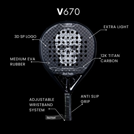 Rachetă Padel V670 Titan 12K | Timberstar Sport