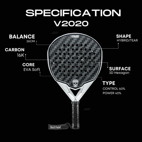 Rachetă Padel V2020 Silver 16K | Timberstar Sport