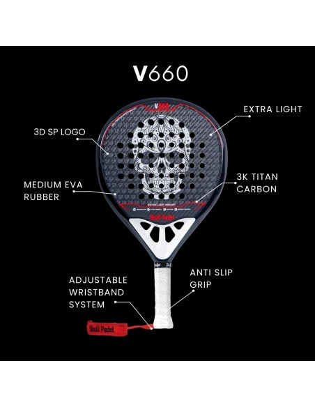 Rachetă Padel V660 Titan 3K | Timberstar Sport